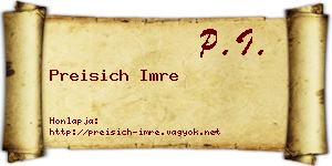 Preisich Imre névjegykártya