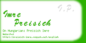 imre preisich business card